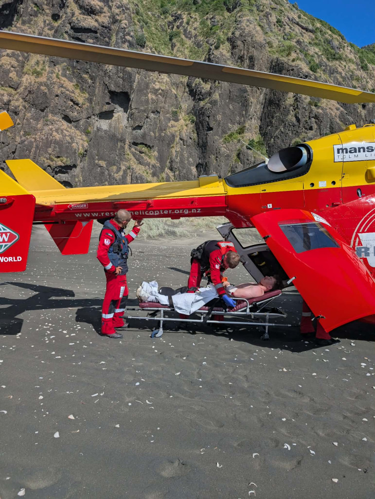 Daniel Daly in the Auckland Rescue chopper