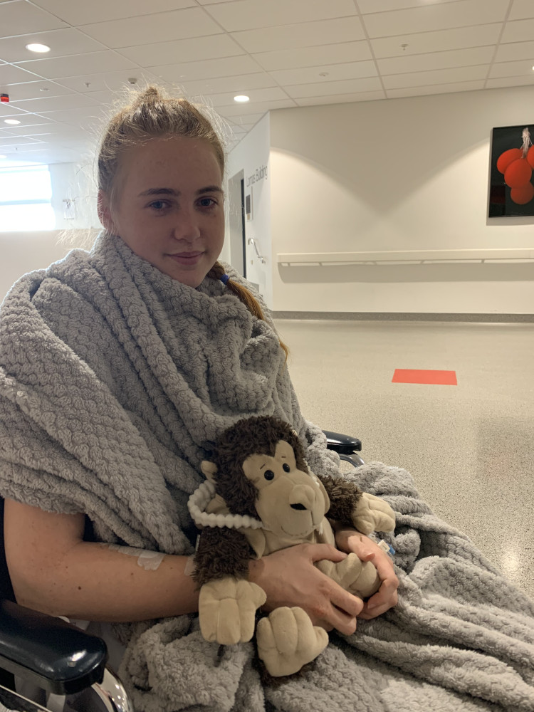 Kayleigh in hospital